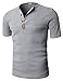 H2H Mens Casual Henley Slim fit Short Sleeve T-shirts