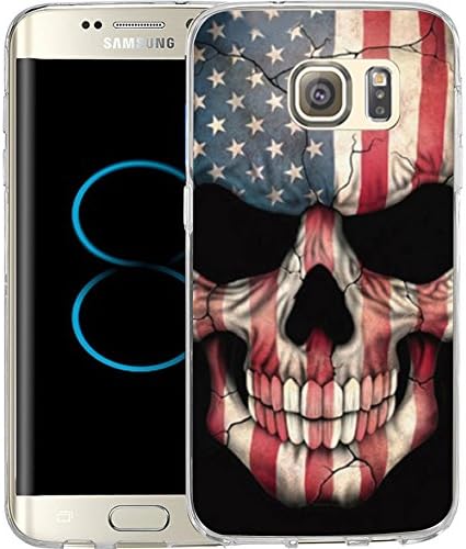 S8 Case American Flag Skull, LAACO Scratch Resistant TPU Gel Rubber Soft Skin Silicone Protective Case Cover for Samsung Galaxy S8