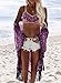 Rainlover Women's Fashion Swimwear Tassel Kimono Bikini Cover up Beach Dresses (1-Purple)