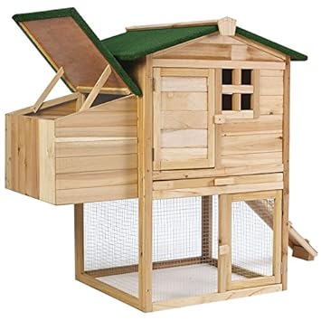 Idmarket Poulailler Cottage Avec Pondoir Clapier En Bois Amazon