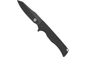 StatGear Ausus Slim - D2 Folding Everyday Carry edc Pocket Knife (Black)