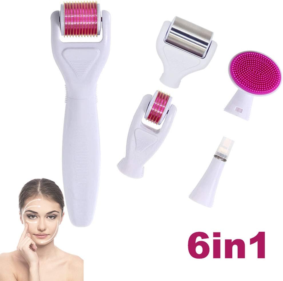 LEHOUR Derma Roller & Ice Roller 6-IN-1 Kit Titanium 0.5/1.0/2.0mm CE Approved Micro Needle for Skin Regeneration, Anti Ageing, Scar Treatment and Ice Roller Massage Pain Relief