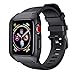 OXWALLEN Protection Stellar Series for Apple Watch Band with Case 42mm Series 3, Liquid Silicone Straps with Protective Bumper Cover for iWatch 3 42mm Men Women - Black