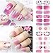 Comdoit Full Nail Stickers Nail Art Polish Strips Nail Wraps for Women Color Nails Strips Glitter Nail Art Stickers Self-Adhesive Decals Nail Design Fingernail Sticker Manicure Decoration