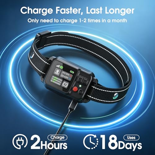 Wireless Dog Fence GPS Dog Collar Pet Containment System,Electric Dog Fence with 4 Modes, Color Screen & AI GPS Signal, Waterproof, Adjustable Radius 33-9999 ft for Outdoor Yards (Dark Color)