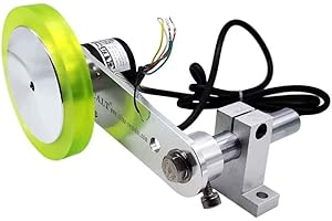 CALT GHW38 68mm Diameter Rubber U-Wheel Length Position Meter Measuring Pulse Rotary Encoder 1000PPR Push-Pull Output Steel Mounting Spring Bracket for Lift Rail