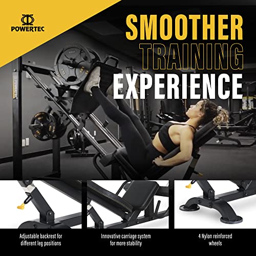 PowerTec Fitness Leg Press Machine, 1000 LB Weight Capacity, Black