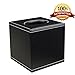 LN LOVE NEST Stylish PU Leather Tissue Box Holder, Square Napkin Holder Pumping Paper Case Dispenser, Facial Tissue Holder with Magnetic Bottom for Home Office Car Automotive Decoration Black