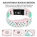 POY Replacement Bands Compatible for Fitbit Charge 2, Adjustable Breathable Wristbands with Air Holes Straps, Small Pink Teal