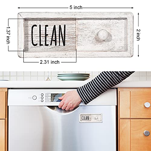 WOJOGO Dishwasher Clean Dirty Sign Farmhouse Rustic Wood Clean