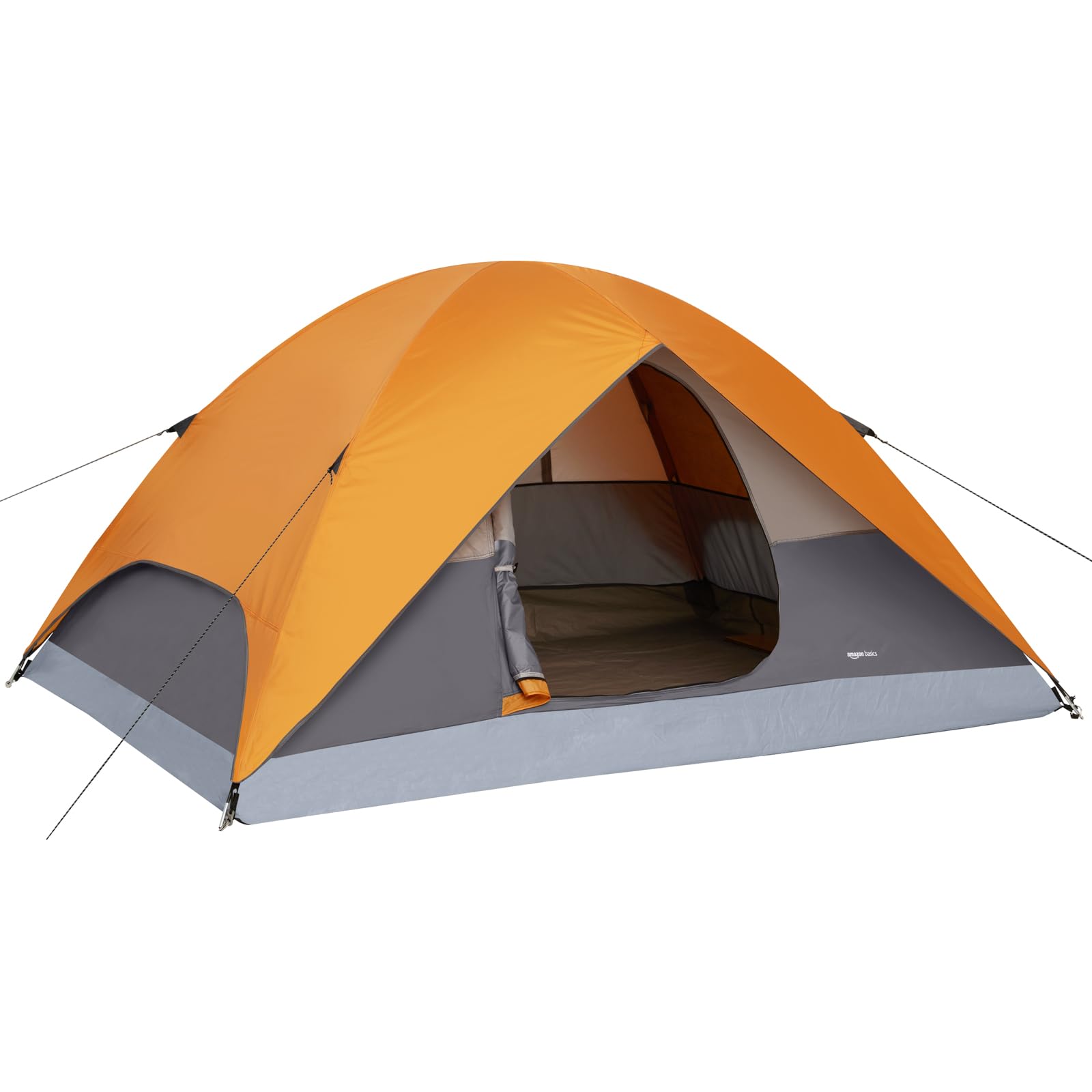 Photo 1 of ***(HEAVILY USED/ MINOR DAMAGE)***Amazon Basics Dome Camping Tent with Rainfly and Carry Bag, Orange and Grey, 2 Person