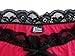 Trixx Intimates Women's Cherry Pink Open Crotch Bikini Panty with Black Lace Edge
