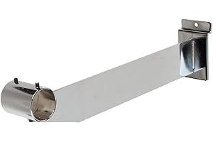 SSWBasics 1 ¼ inch Chrome Round Hangrail Bracket for Slatwall Set of 3