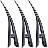 Uonlytech 3PCS Alligator Hair Clips, Metal Hair Clips for Styling, Non-Slip with Teeth Hair Accessories for Women Girl (Black)