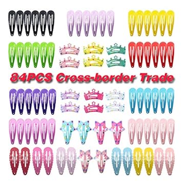 80pcs Colorful Hair Barrettes Non-slip Hair Clips 2 in Metal Hairpins for Girls