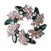 Fashion Plaza Green Olivine Flowers Floral Wheel Medallion Crystal Pin Brooch BR95