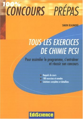 Tous les exercices de chimie PCSI