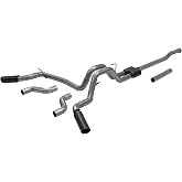 Flowmaster 817981 Outlaw Cat-Back Exhaust Kit 3 Inch 409 Stainless Steel Dual Exit 4 Inch Black Ceramic Coated 304 Stainless Steel Tips Compatible with 2021-2024 Ford F-150 2.7L 3.5L 5.0L