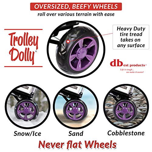 dbest products Trolley Dolly Purple Foldable Shopping cart for Groceries with Wheels and