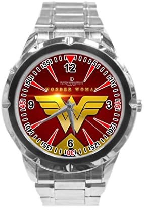 TURUI Custom Wonder Woman Design Silver Stainless Steel Band HOT New Sport Wrist Watch
