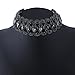 Hunputa Luxury Women Crystal Rhinestone Full Diamonds 3 Layers Collar Wide Choker Necklace Jewelry Gift (Black)