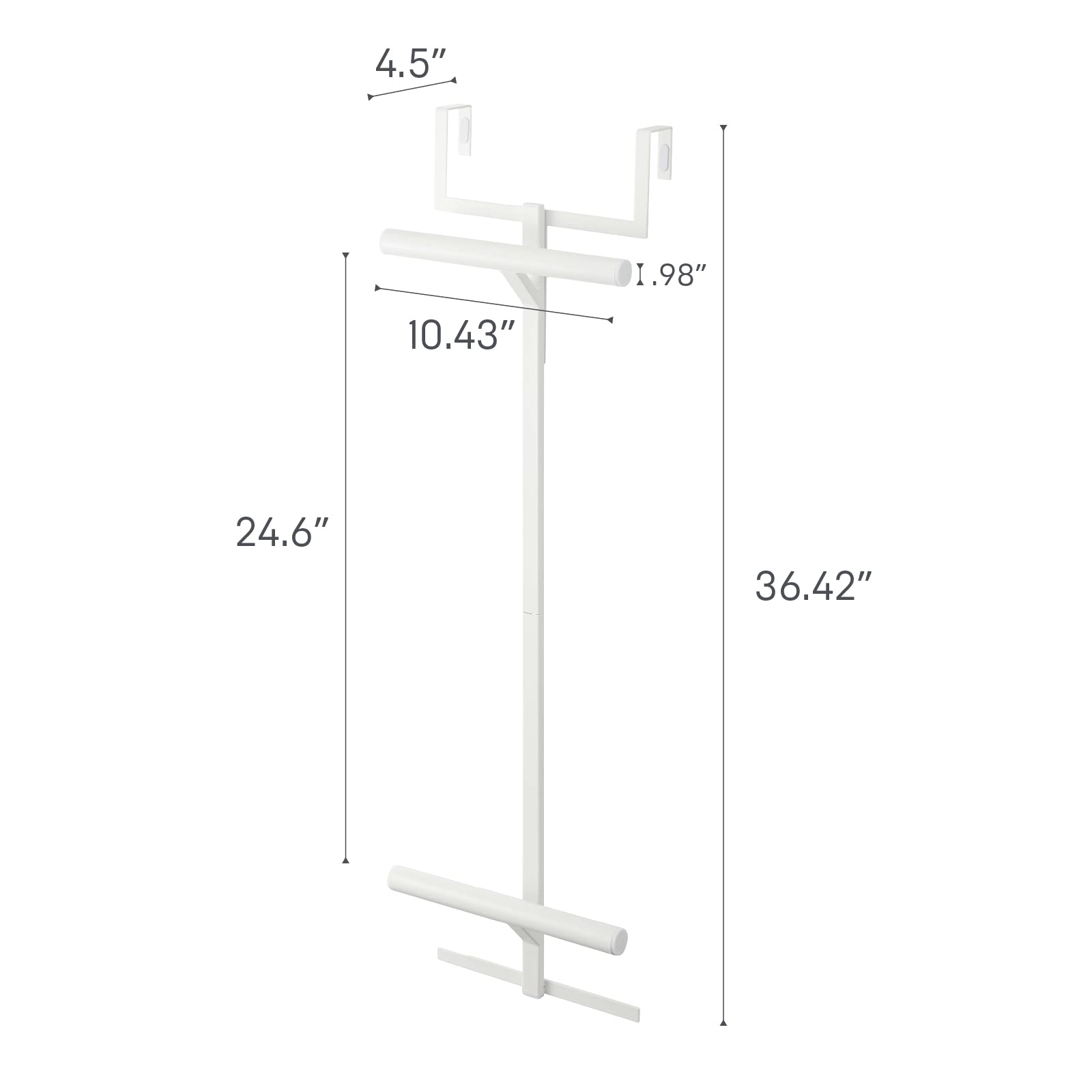 Yamazaki Home Tower Backpack Over The Door Hanger for Closet Or Bedroom, Two-Tiered Bookbag Metal Storage Rack, Easy Installation - Steel