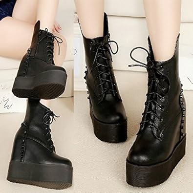 Amazon 厚底ブーツ 原宿ガール インヒール有 レジャーシューズ