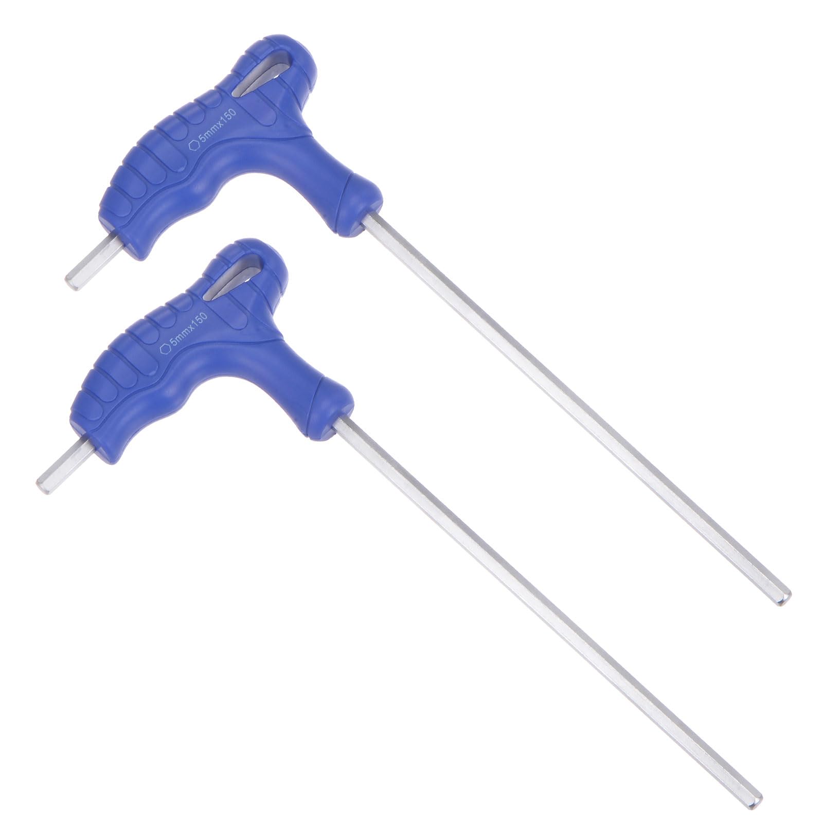 CoCud T-Handle Hex Key, 5mm Hex, CR-V Steel Metric T-Key Wrench Blue - (Applications: for Basic Home Repair and Mechanical Maintenance), 2-Pieces