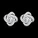 Buycitky Sterling Silver Plated Cubic Zirconia Love Knot Stud Earrings for Women Silver Love Knot Ear Rings