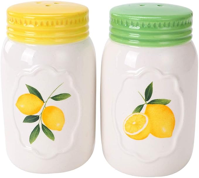 White Ceramic Novelty CosyLem Salt and Pepper Shakers Set of 2 for Vintage Pioneer Woman Popcorn Farmhouse Camping