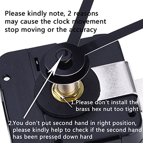 Mudder Long Spindle Quartz Clock Movement, 3/5 Inch Maximum Dial