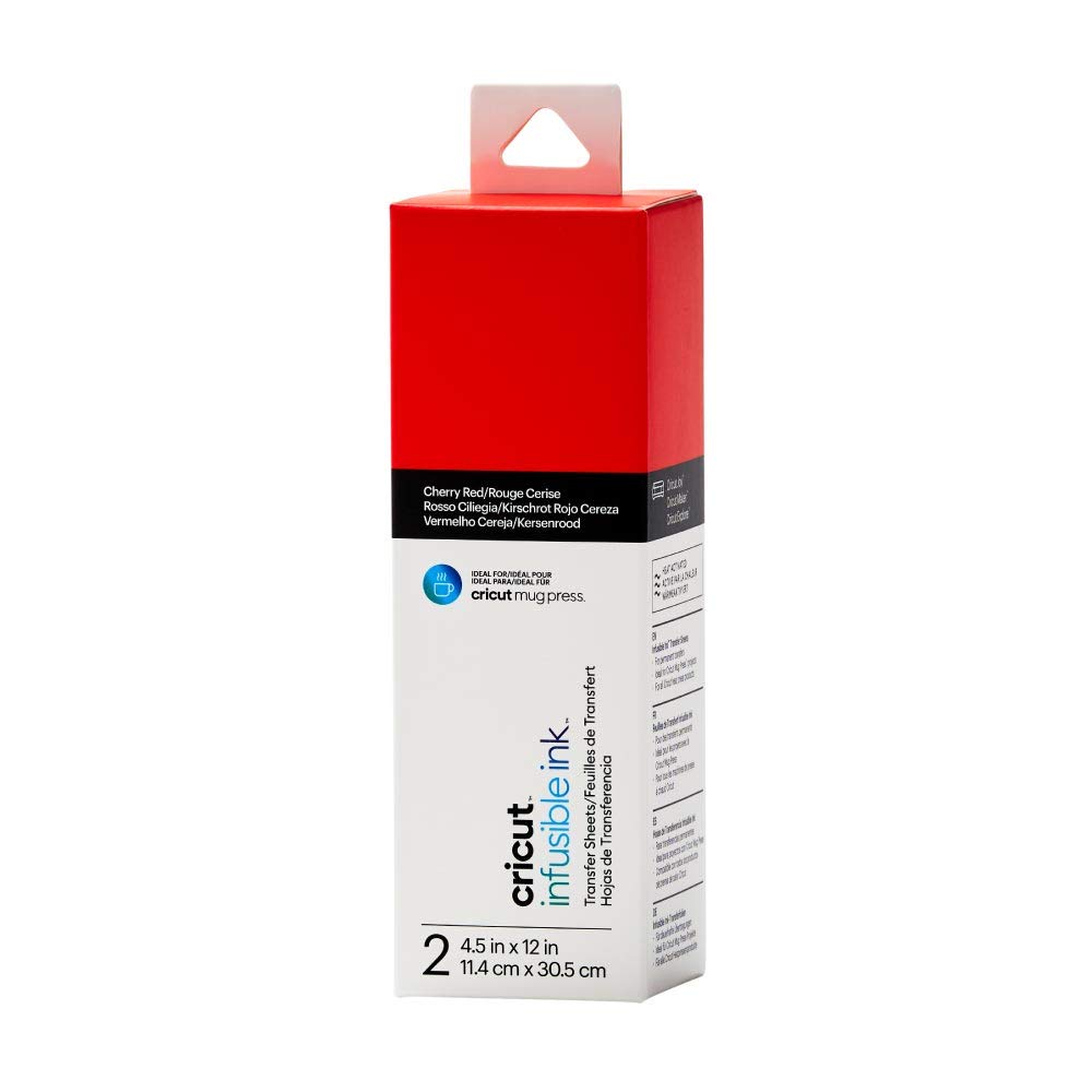 Cricut Infusible Ink Transfer 2 Sheets | 11.4cm x 30.5cm (4.5" x 12") | Cherry Red | Ideal for use Mug Press