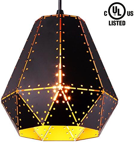 CREALITE Vintage Style 1 Light retro pendant lights with Matte-black Finished Modern Industrial Edison Style Hanging CL2017055 (Aphrodite Black)