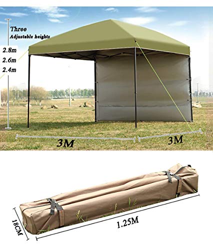 WYJW 3X3m All Seasons Pavillons - 100% wasserdichter Pop-Up-Pavillon für Gartencamping - UV-Schutz-Partyzelt mit 3… – Bild 7