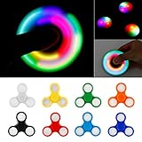 LED Light Fidget Spinner with Switch Plastic EDC Hand Spinner For Autism and ADHD Relief Focus Anxiety Stress Toys Gift (Red)