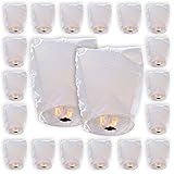 Just Artifacts 20 Mini White ECO Wire-Free Eclipse Flying Sky (Floating) Lanterns - (Set of 20) - 100% Biodegradable - Environmentally Friendly