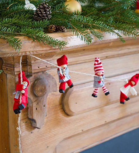 Magic Cabin Flexible Santa's Helpers Holiday Garland 4¾ Tall 6'L Decoration Room Decor - Thumbnail 2