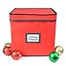 Hangorize Premium Heavy Duty Ornament Fabric Storage Box with Deviders, 4 Removable Trays, Fits 64 Ornaments Balls, Red (1 Pack, Christmas)