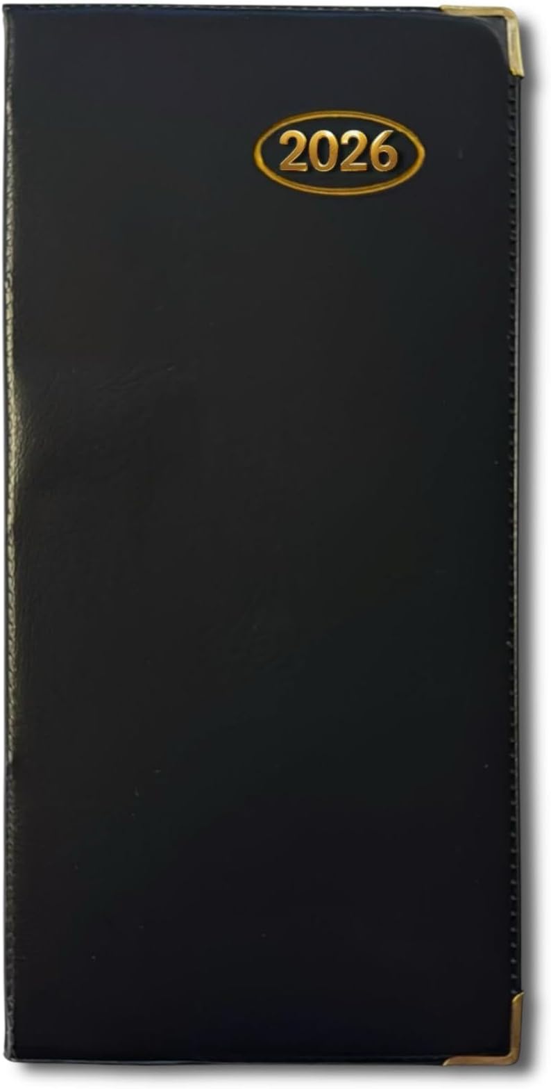PaulStore 2026 Slim Line Week to View Padded Diary Black