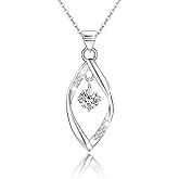CASSADRA Sterling Silver Cubic Zirconia Teardrop Drop Pendant Necklace for Women Hypoallergenic Adjustable Chain Elegant Necklace Gifts
