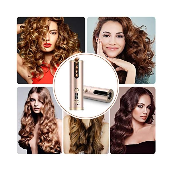 Cordless-Hair-Curler-QUARED-Portable-Auto-Curling-Iron-Anti-Tangle-LCD-Display-USB-Rechargeable-6-Temperature-Timer-Settings-Auto-Shut-Off-Hair-Curling-Wand-for-Hair-Styling-Anytime-Anywhere Cordless Hair Curler, QUARED Portable Auto Curling Iron Anti-Tangle, LCD Display, USB Rechargeable, 6 Temperature…