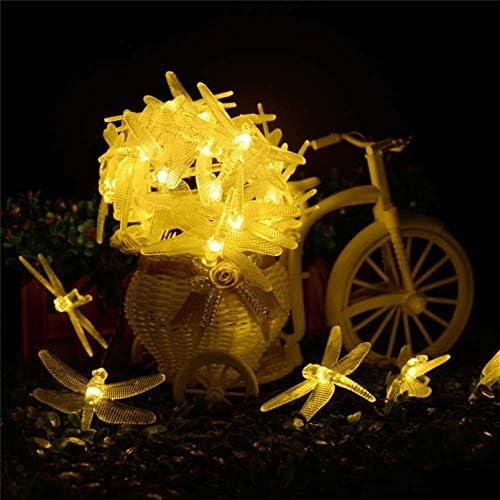 LEDMOMO Solar Dragonfly String Lights 30 LEDs Waterproof Outdoor Patio Garden Decoration Warm White Solar Powered Fairy Lighting 16.4Ft - Image 4