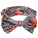 Zittop Mom And Baby Rabbit Ears Elastic Bowknot Headband Set (Gray)