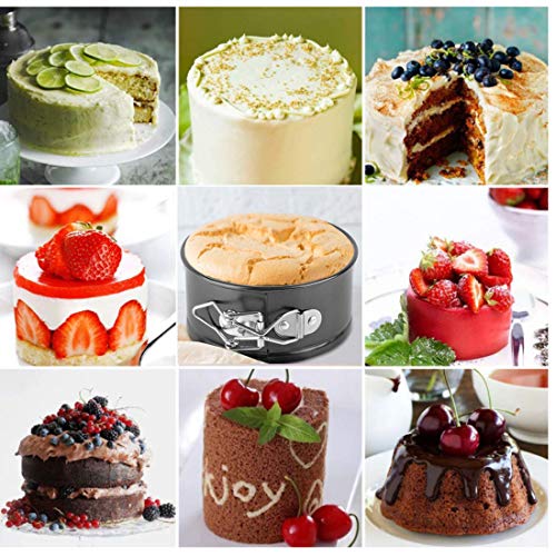 Springform Cake Pan set, 4"/7"/9" Non-stick Cheesecake Pan, Leakproof Round Cake Pan,Removable Bottom Quick Release Latch moulds for birthday cake,3 PCS,Gift free 50 Pcs Cake Paper - Thumbnail 6