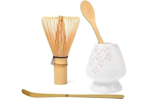 YRDGRG Matcha Whisk Holder Matcha Chasen Whisk Stand Ceramic Holder fit for Traditional Japanese Tea Ceremony Starter (Cherry Blossoms porcelain white)