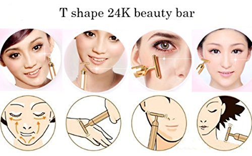 AnHua Waterproof Beauty Bar 24K Golden Anti-Aging PULSE SKIN CARE Gold Facial Roller Massage - Thumbnail 7