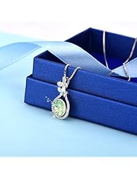 Colgante de collar de mariposa de plata de ley 925 con cristales de Swarovski