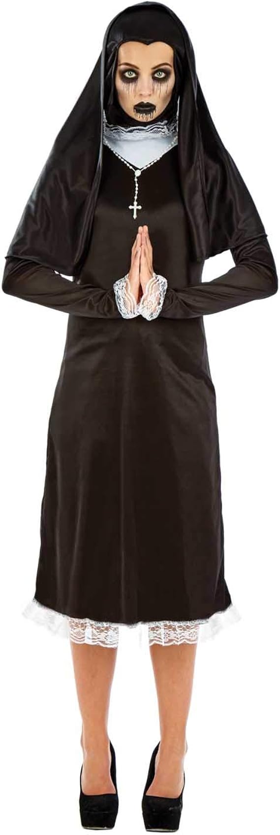 fun shack Womens Gothic Nun Costume Adults Evil Zombie