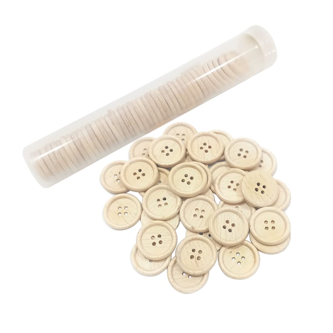 42 Units Wooden and Coconut Buttons in Various Sizes, Round Buttons, Wooden Buttons, Craft Buttons, Sewing Buttons, Buttons for Decorating, Coconut Buttons (Madera, 30 mm)