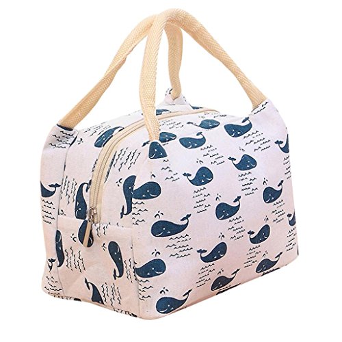 Clearance Sales!! Sttech1 Insulated Lunch Bag Box for Kids, Capacity Bento Bag for School/Picnic, Print Patterns (Whale D)